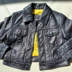 Andrew Marc's black genuine leather coat. Rare!